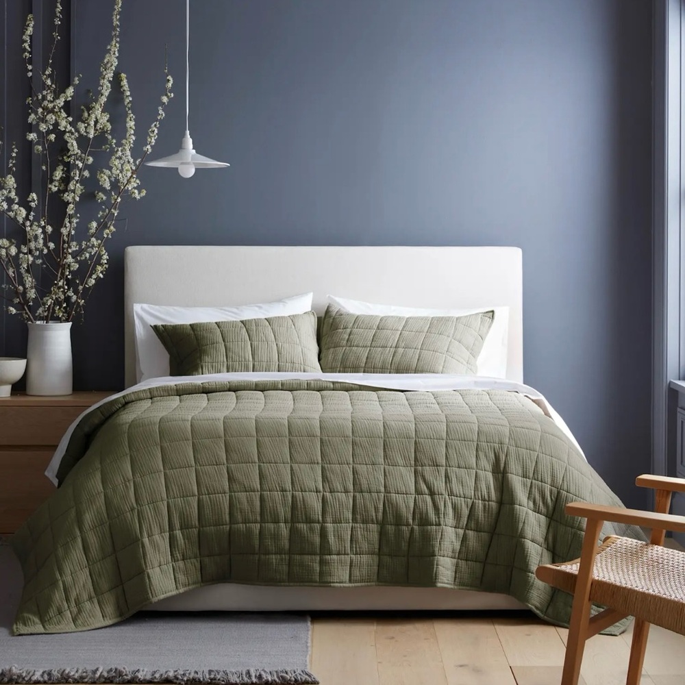 BNWT Quince Organic Airy Gauze Box Quilt Set KING/CAL KING